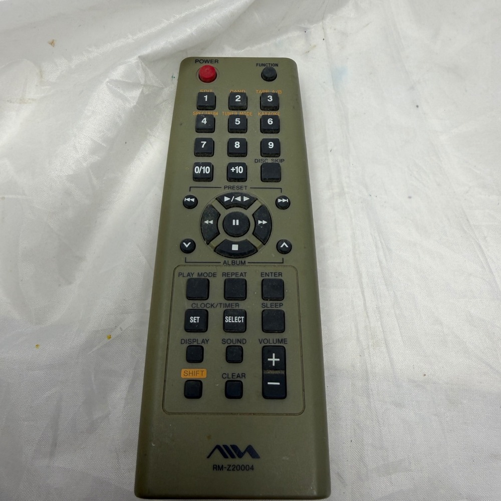 Aiwa RM-Z20004 Audio System Remote Control Olive Green Vintage Stereo Controller